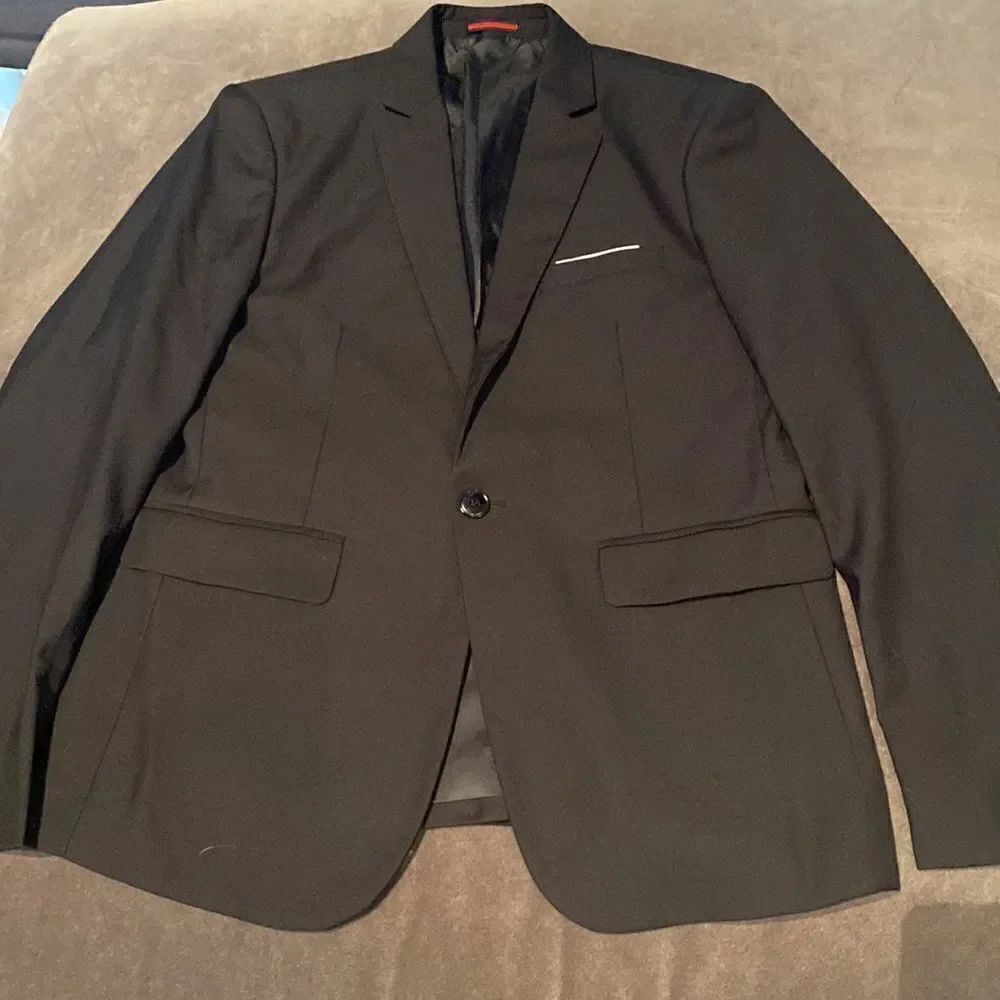 Men’s Black Suit Jacket Blazer One Button Notched Lapel Size 36 NWOT